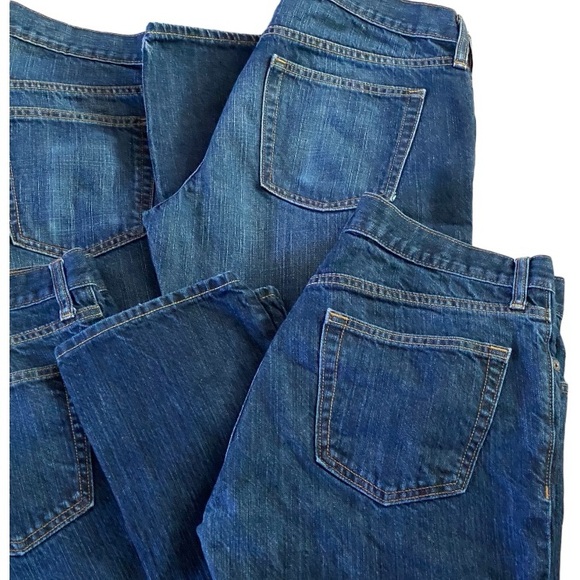 Old Navy Dark Denim Jeans Mens Sz 33x30 Straight Slim Bundle 100% Cotton - Picture 3 of 12